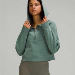 Lululemon half-zip oversized crop scuba hoodie tidewater teal RARE size & color